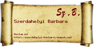 Szerdahelyi Barbara névjegykártya